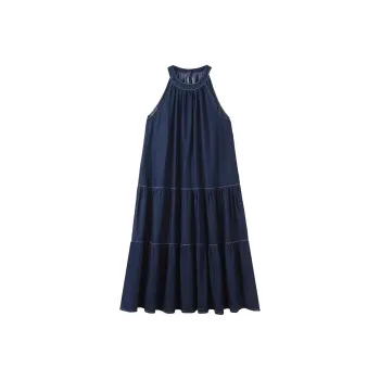 MM Sleeveless Dress Women's Denim Blue