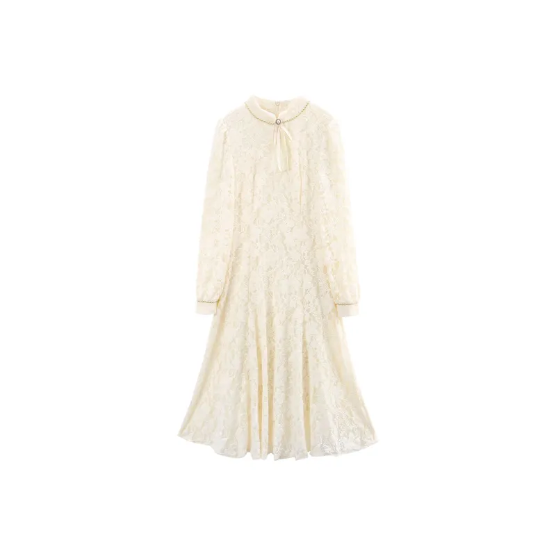 A Paradise For Awakening Long Sleeved Dress Women's Beige-0