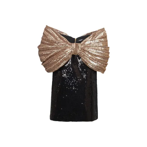 BALMAIN Sequin embellished Bardot Minidress