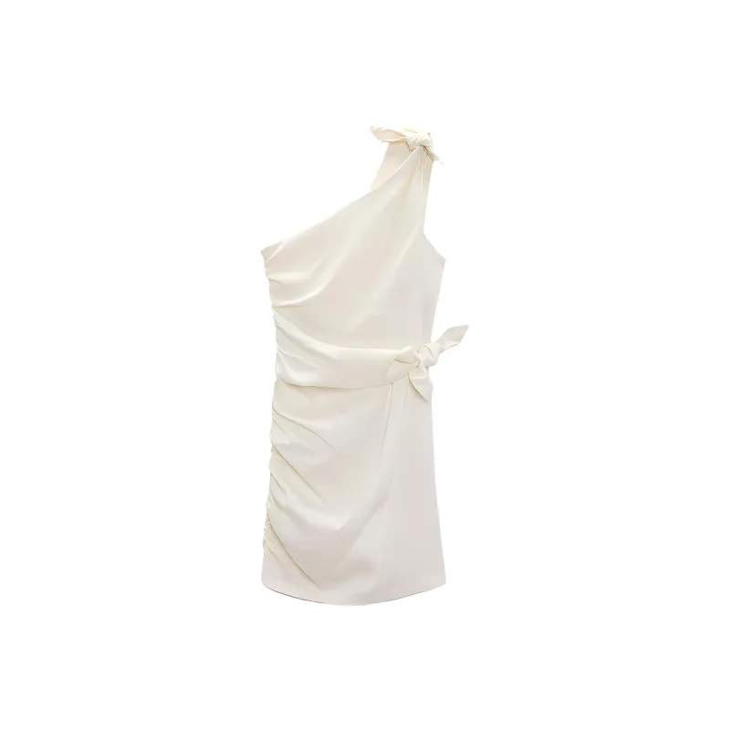 ZARA Sleeveless Dress Women's White-0