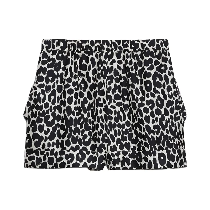 MaxMara Alcool Collection Printed Silk Shorts Casual Shorts Women's Black-0
