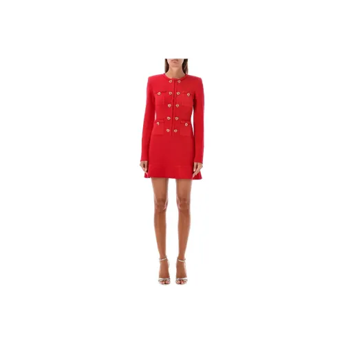 Self portrait Heart Buttoned Knitted Mini Dress
