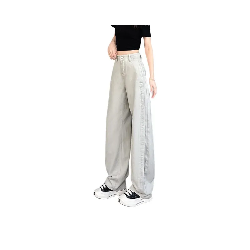 Mu Xiao Xin Casual Pants Women's Morandi Gray-6