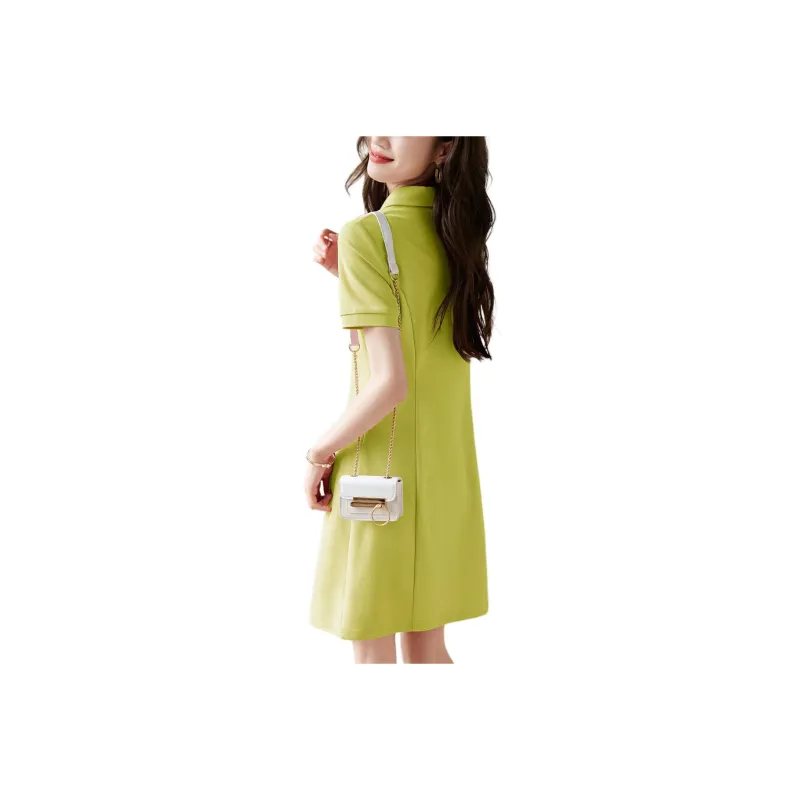 Mo Han Yi Mei Short Sleeved Dresses Women's Green-0