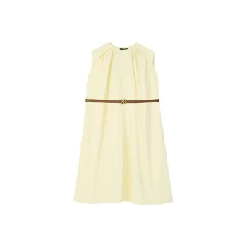 Yiner Sleeveless Dress Women's Light Yellow