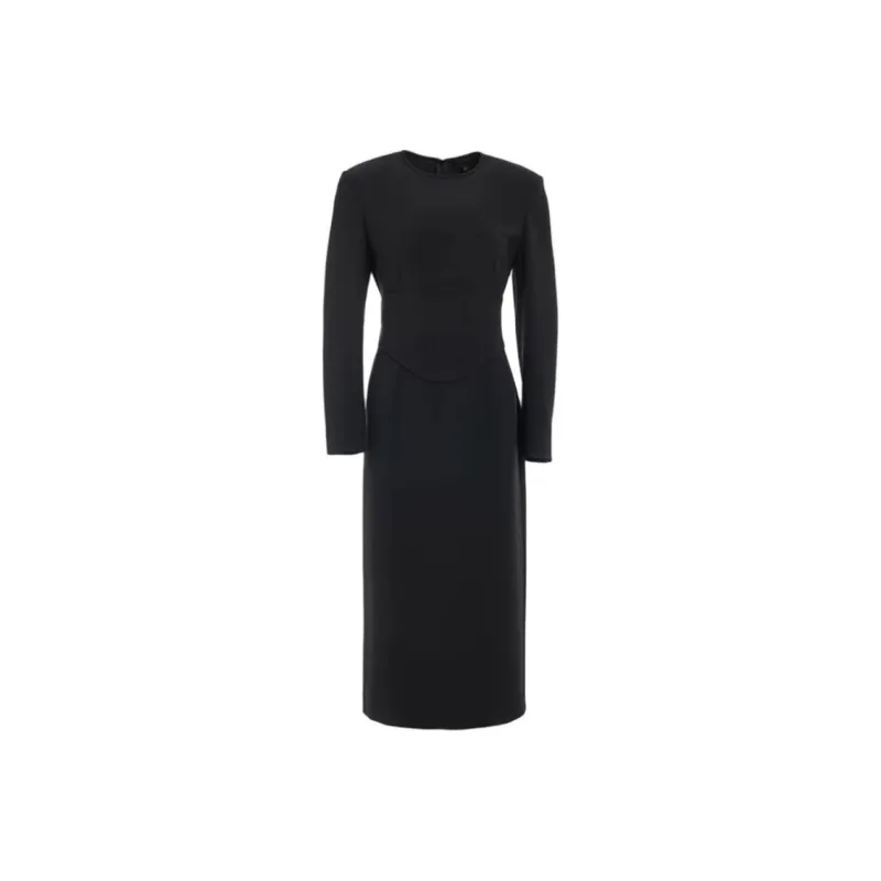 BESIONIA FW23 Long Sleeved Dresses Women's Black-0