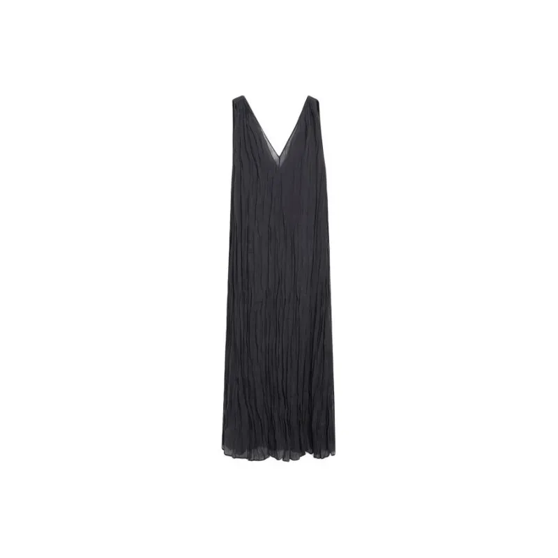 Massimo Dutti Sleeveless Dress Women's Gray-0