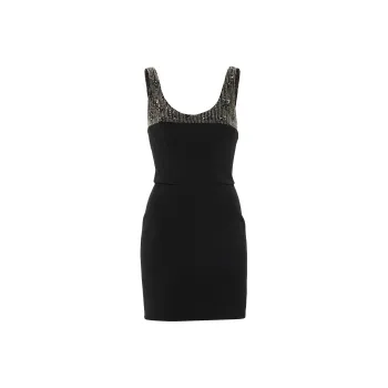 Elisabetta Franchi Embellished Sleeveless Mini Dress