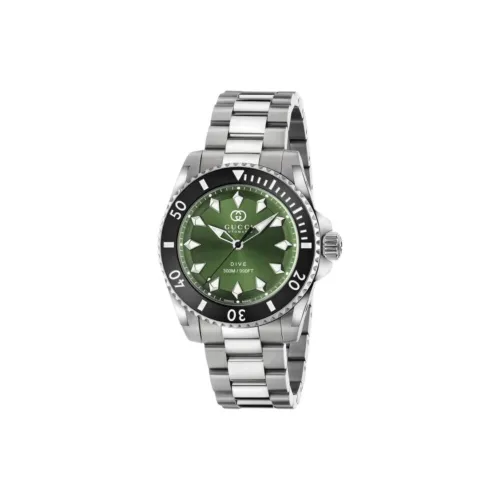 GUCCI Dive Collection Wrist Watch Automatic Mechanical Movement Stainless Steel Strap 40mm Green Dial Unisex