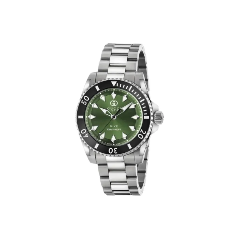 GUCCI Dive Collection Wrist Watch Automatic Mechanical Movement Stainless Steel Strap 40mm Green Dial Unisex-0