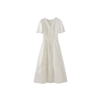 Miss Chipmunk Short Sleeved Dress Women's White