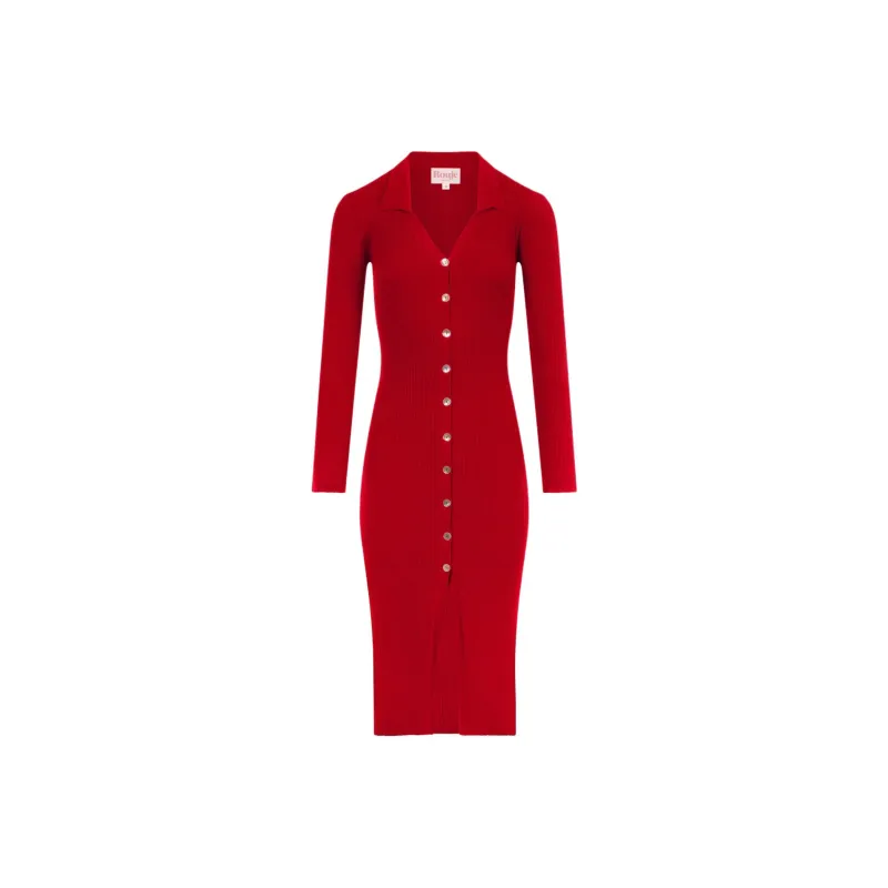 Rouje AURE DRESS Long-Sleeved Dresses Women's Red-0