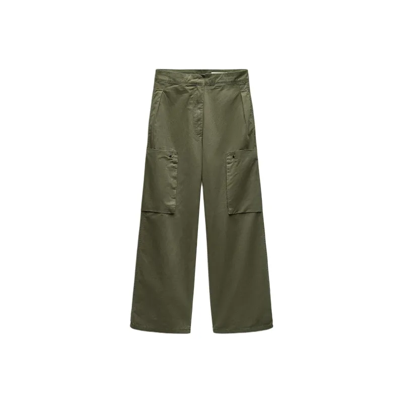 ZARA Cargo Pants Women's Green-0