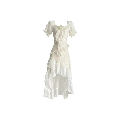 UNION REMOVE Short Sleeved Dress Women's Apricot