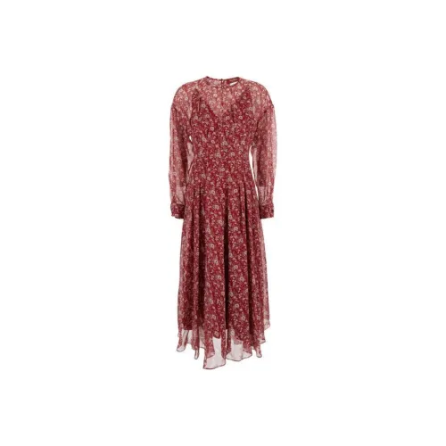 MaxMara Studio Long Sleeved Dresses Women's Red