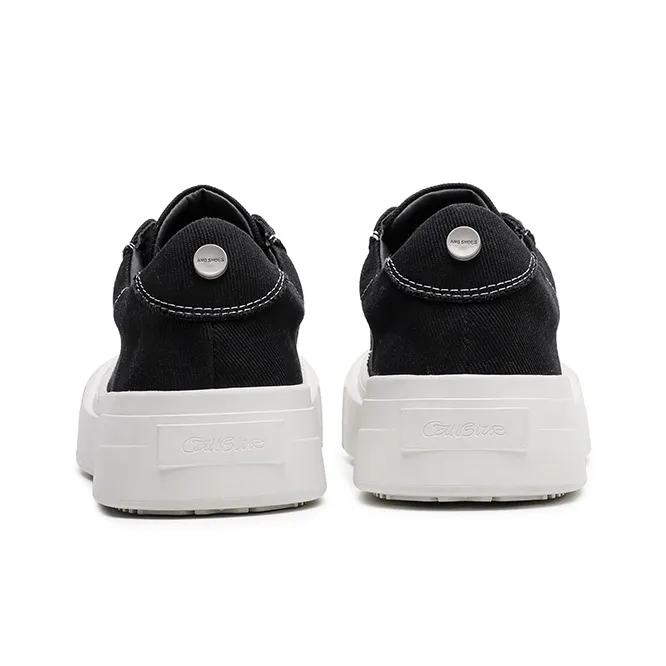 Angelmi Coverage Abrasion Resistant Low Top Skateboard Shoes Men's Black-3