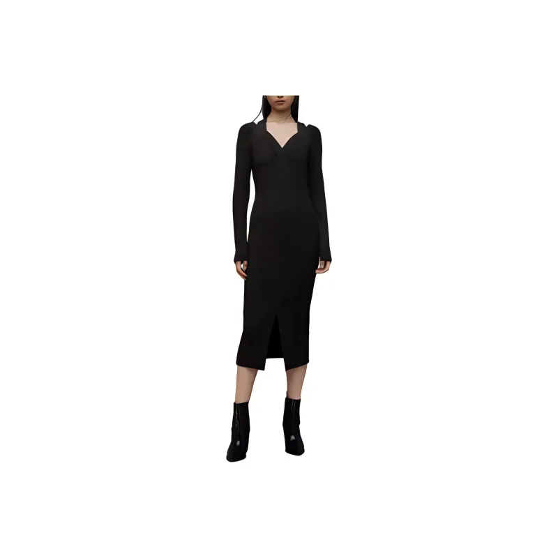 ALLSAINTS FW23 Long-Sleeved Dresses Women's Black-0