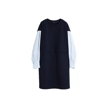 ELLE Long Sleeved Dress Women's Navy Blue
