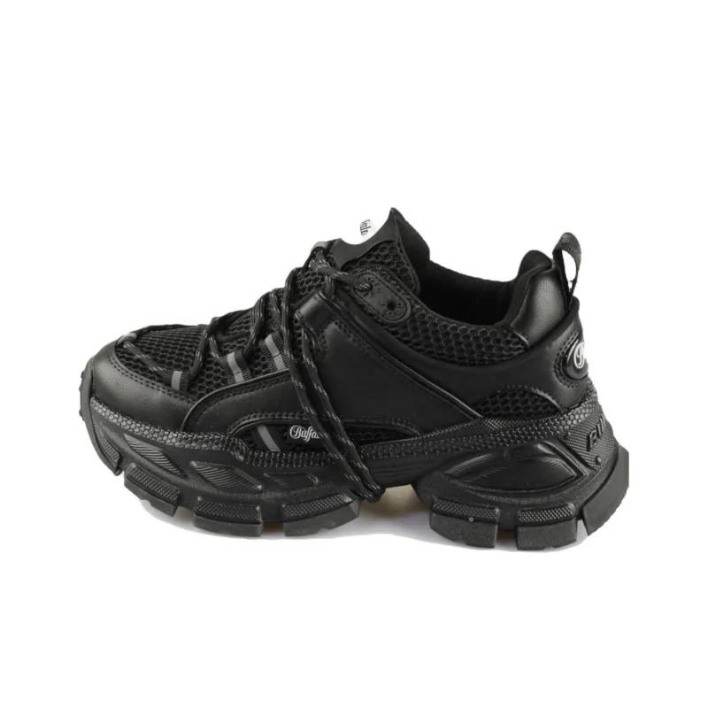 Buffalo Mid Top Chunky Sneakers Unisex Black-0