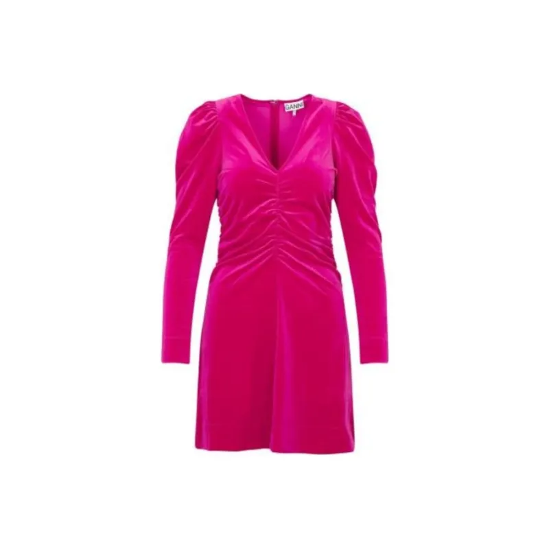 GANNI Long Sleeved Dresses Women's Pink Purple-0