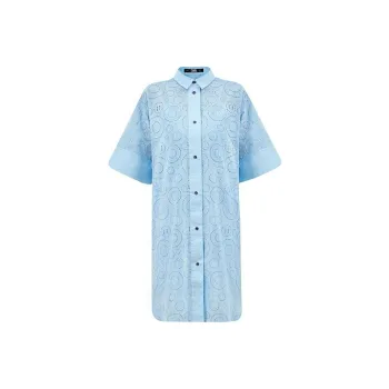 KARL LAGERFELD Short Sleeved Dresses Women's Blue