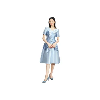 BBLLUUEE Short Sleeved Dress Women's Moonlight Blue