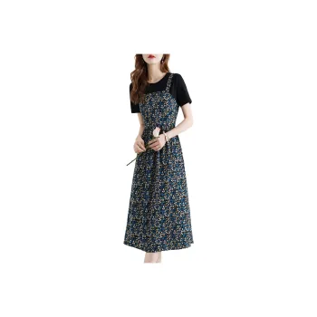 Mo Han Yi Mei Short Sleeved Dress Women's Multicolor
