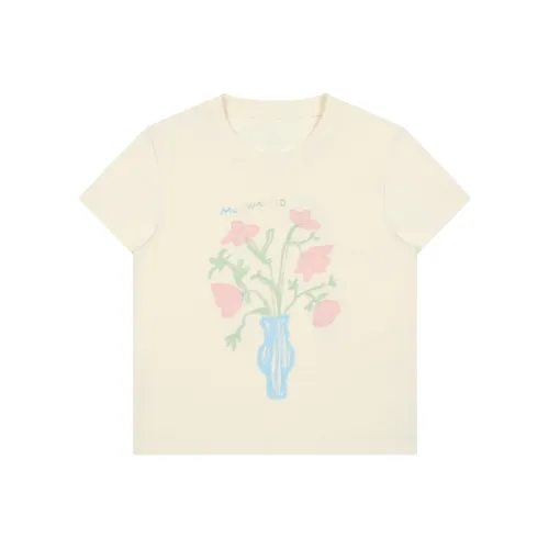 MostwantedLab T Shirts Women's Cream White