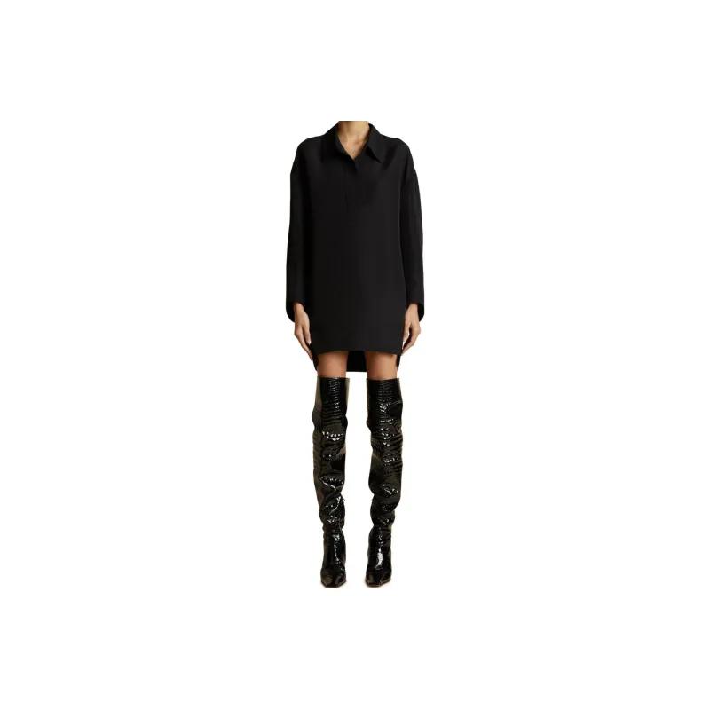 KHAITE The Kal Long Sleeved Shirt Dress-0