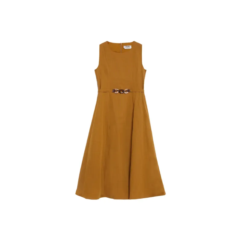 MaxMara Amelie Cotton linen Midi Dress-0