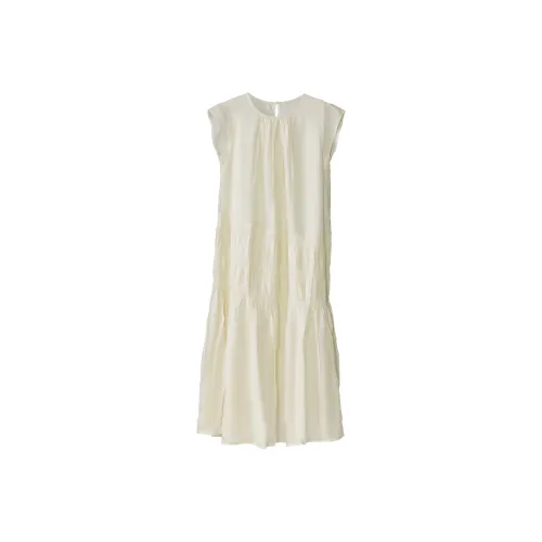 Fstudio Short Sleeved Dresses Women's Beige Yellow