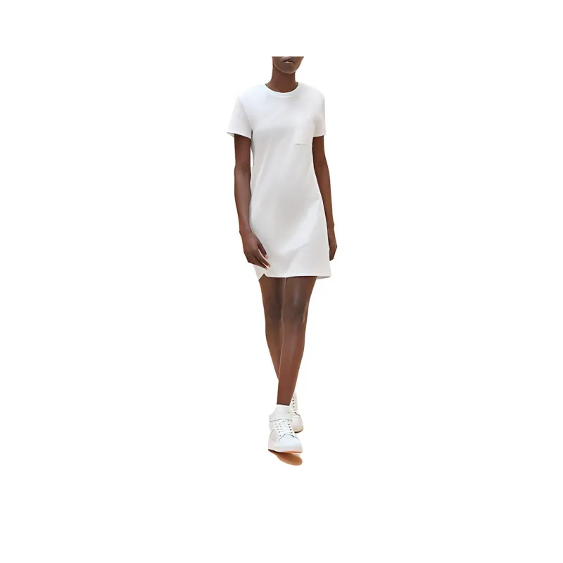 HERMES Short Sleeved Dresses Women's White-0