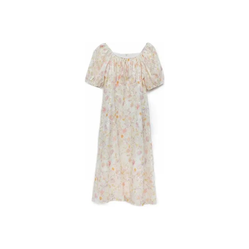 HUASJ Short Sleeved Dresses Women's Yellow-0