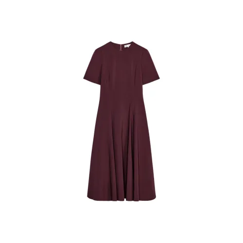 ZARA ZW Series Short Sleeved Dresses Women's Burgundy