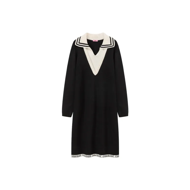 CHUU Long Sleeved Dresses Women's Black-0