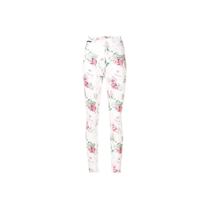 PHILIPP PLEIN Embellished Rose Print Jeans-0