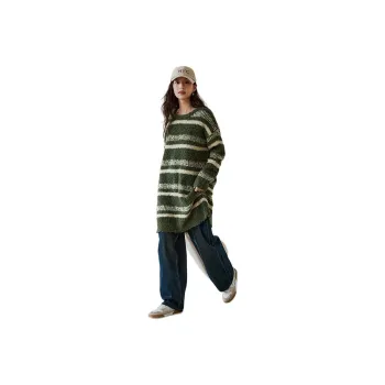 Demana Dress Women's Green Stripes