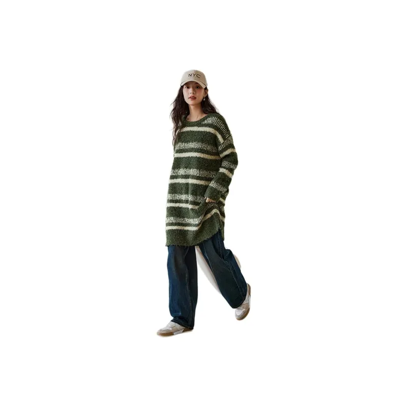 Demana Dress Women's Green Stripes-0
