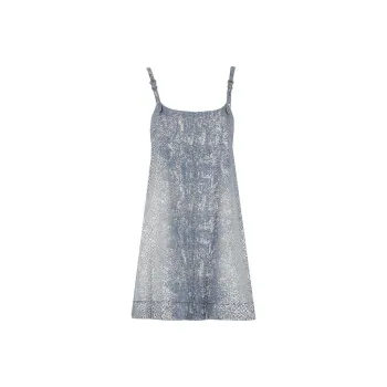VERSACE JEANS COUTURE Lamé Shift Sleeveless Denim Dress