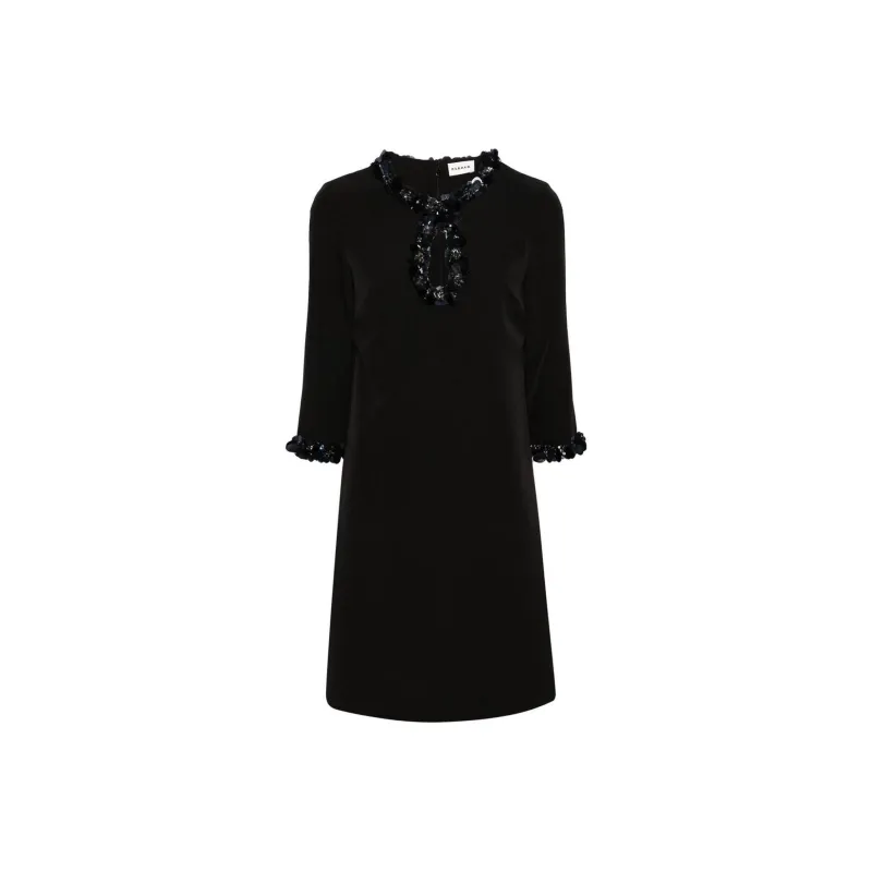 PAROSH Long Sleeved Dress Women's Black-0