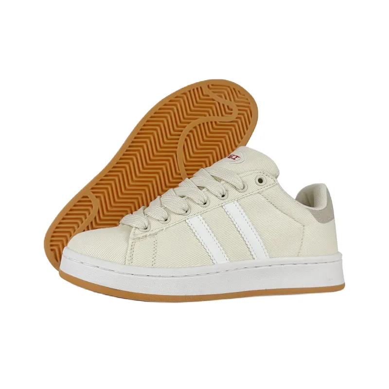 Rongchuan Slip Resistant, Abrasion Resistant, Lightweight, Breathable Low Top Skateboard Shoes Unisex Beige-3