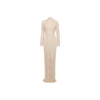 BALMAIN Long Sleeved Dresses Women's Sandy Beige
