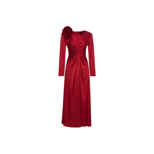 BESIONIA FW24 Long Sleeved Dresses Women's Red