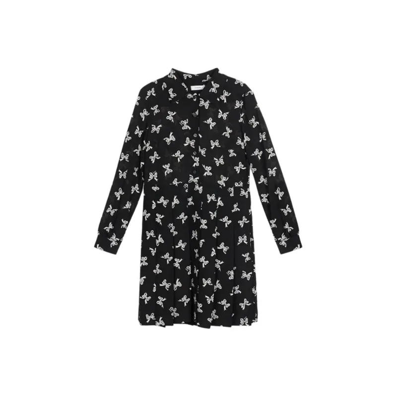 COACH SS24 Long Sleeved Dress Women's Mixed Black-0