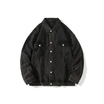 YINLEI Denim Jacket Men's Black Gray