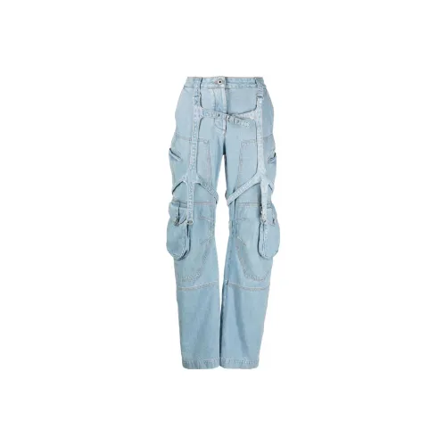 OFF WHITE Bleach Cargo Strap Detailed Jeans
