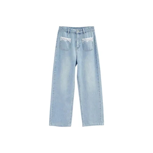 Love to serve Jeans Women's Denim Light Blue