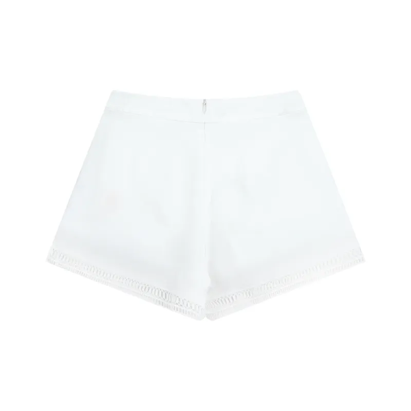 FAIRFAFO Casual Shorts Women's White-0