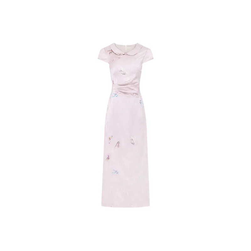 PAZZO Short Sleeved Dress Women's Cheongsam Skirt-0