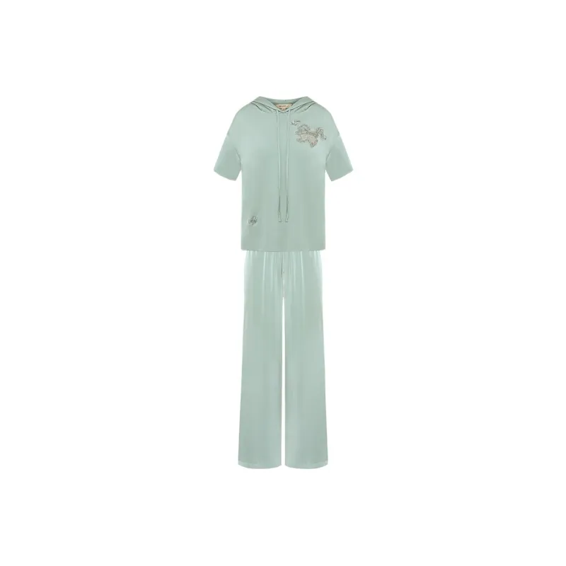 BBLLUUEE Sweatshirt Set Women's Light Aqua Green-0